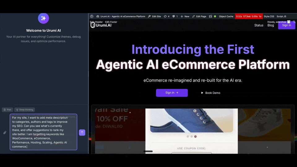SEO using Urumi.AI
